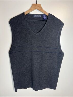 Vintage 90s Structure wool sweater vest